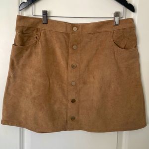 Suede mini skirt